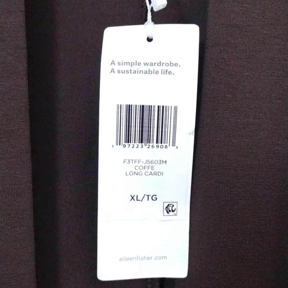 Brown Cardigan Jacket XL w/ Pockets  Sustainable TENCEL Elieen Fisher NWT - Picture 11 of 14